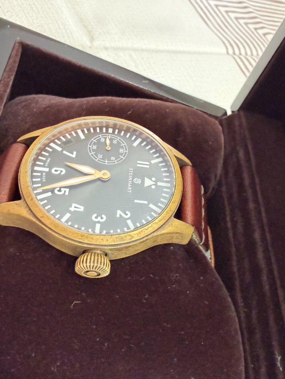 STEINHART Pilot Nav B-Uhr MANUAL WIND ETA 6497 Stainless Steel 44mm Bronze Watch - Picture 10 of 11